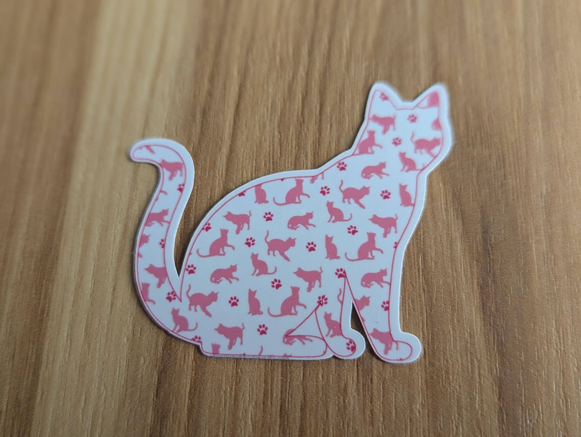 Pink Cat Silhouette Vinyl Sticker | Made in Canada - Wordkind Stationery Boutique