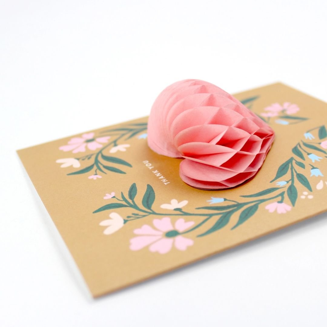 Pop - Up Card - Floral Heart - Thank You Card - Wordkind Stationery Boutique