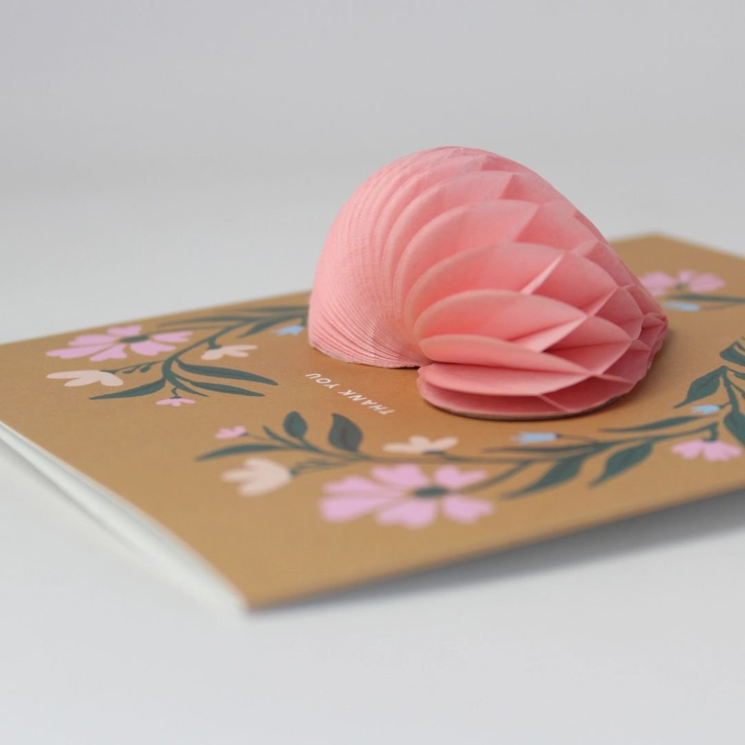 Pop - Up Card - Floral Heart - Thank You Card - Wordkind Stationery Boutique