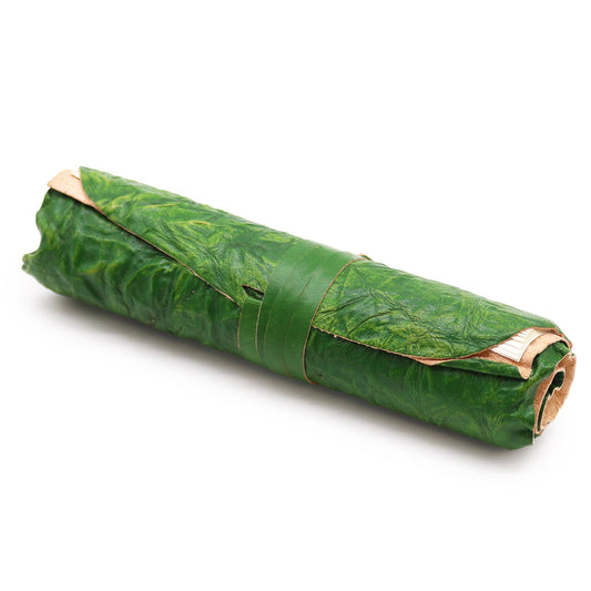 Rolled Leather Travel - Green (21x15cm) - Wordkind Stationery Boutique