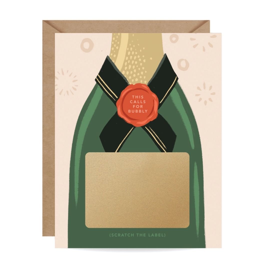 Scratch - Off Card - Bubbly Champagne - Congrats/Wedding - Wordkind Stationery Boutique