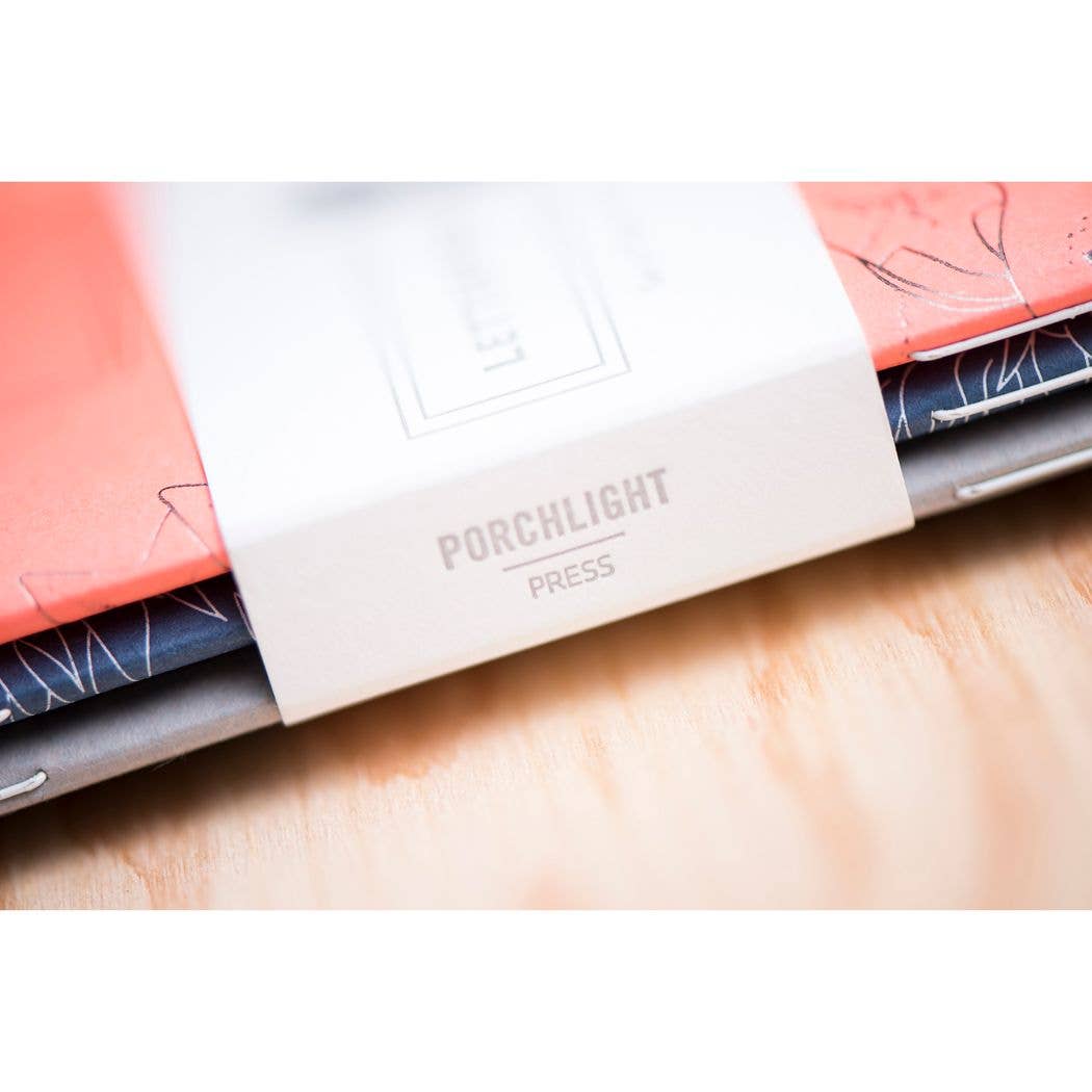 Set of 3 Pocket Letterpress Notebooks - Aquatic Series - Wordkind Stationery Boutique