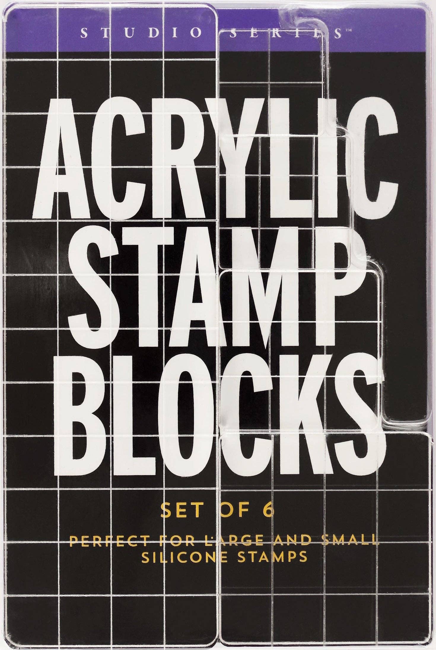 Studio Series Acrylic Block Stamp Set (6 clear blocks) - Wordkind Stationery Boutique
