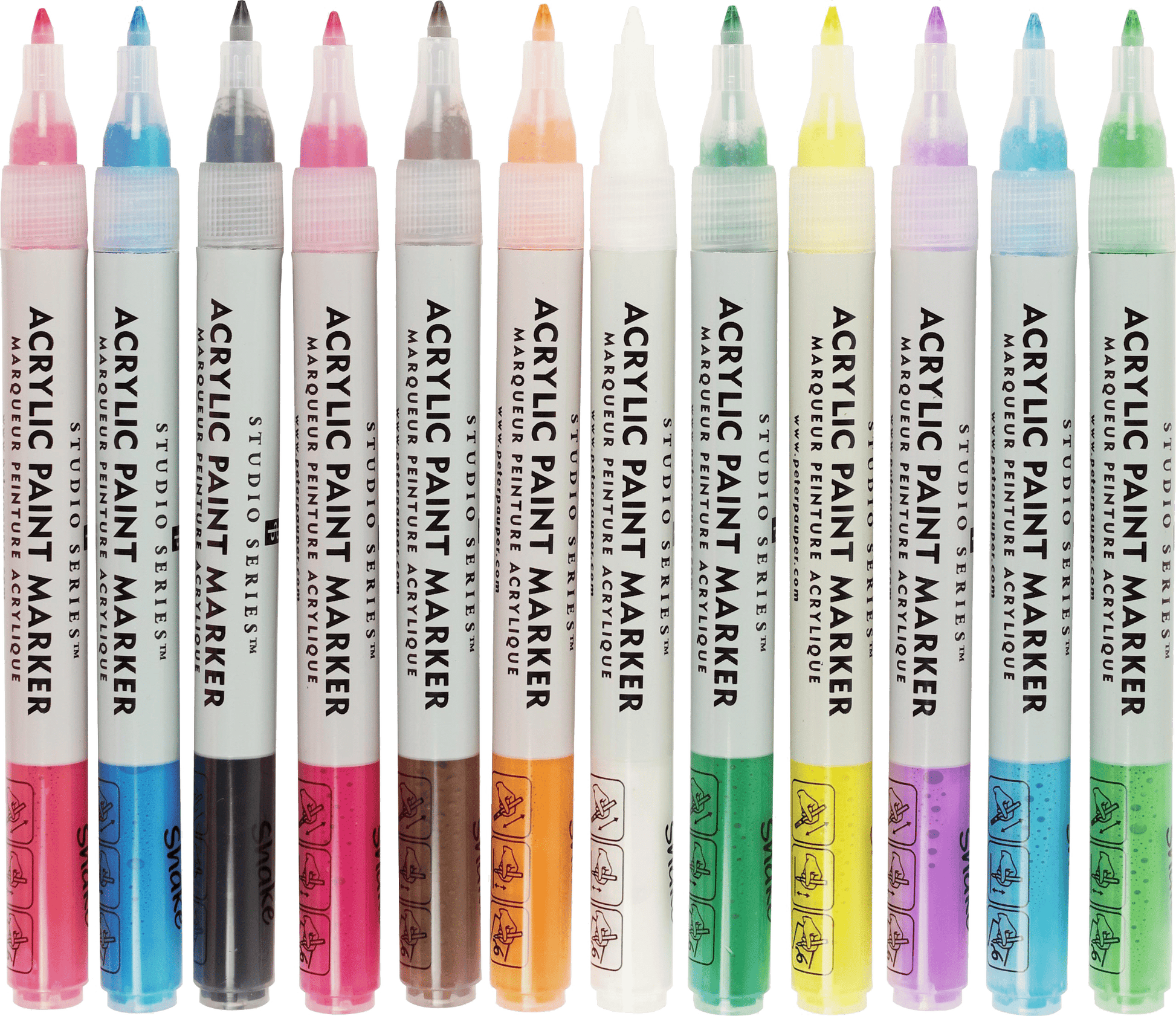 Studio Series Acrylic Paint Marker Set (12 - piece set) - Wordkind Stationery Boutique