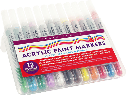 Studio Series Acrylic Paint Marker Set (12 - piece set) - Wordkind Stationery Boutique