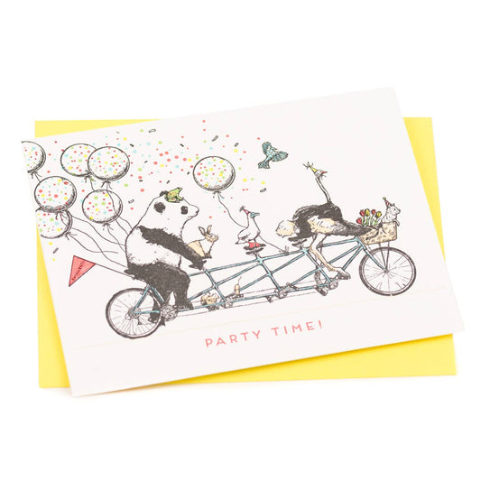 Tandem Bike Party Card: Single Card - Wordkind Stationery Boutique