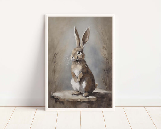Vintage Rabbit Art Print | Whimsical Easter & Year - Round Decor | Made in Canada - Wordkind Stationery Boutique