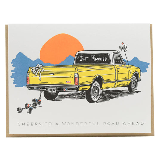 Wedding Truck Sunset Card: Single Card - Wordkind Stationery Boutique