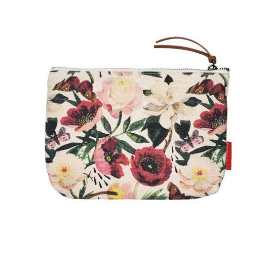 Bruno Visconti “Peonies” Floral Canvas Pouch - Wordkind