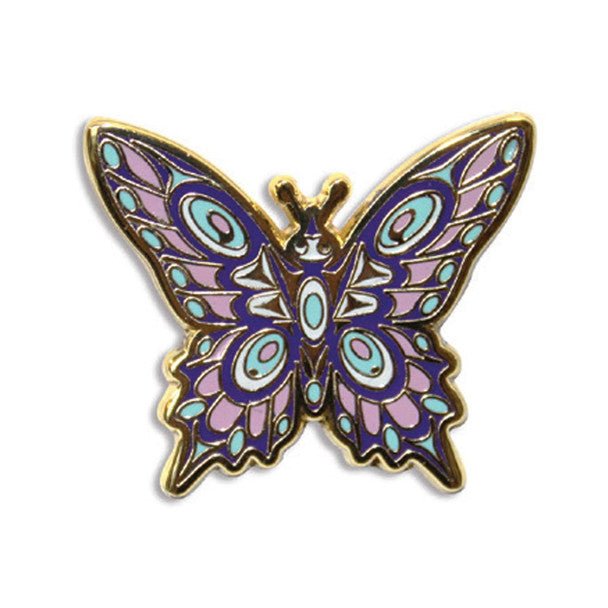 Butterfly Embossed Enamel Pin - Wordkind