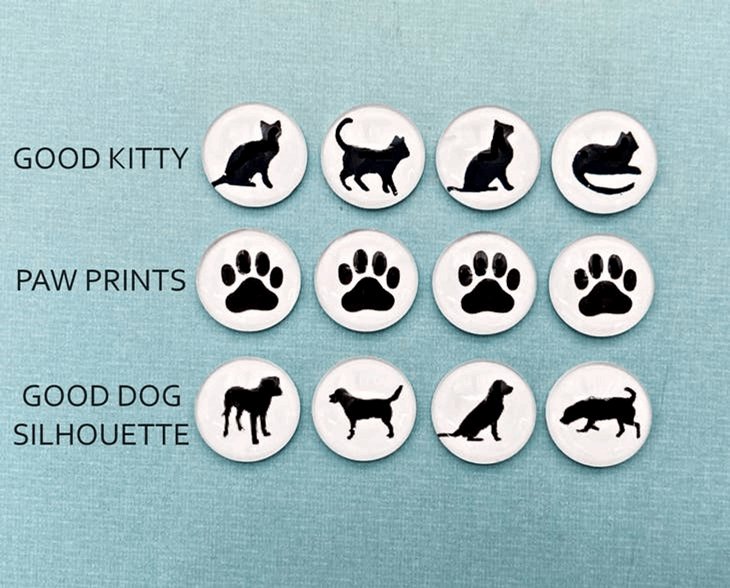 Cat, Dog, or Paw-Themed Handmade Magnet Set of 4 - Wordkind