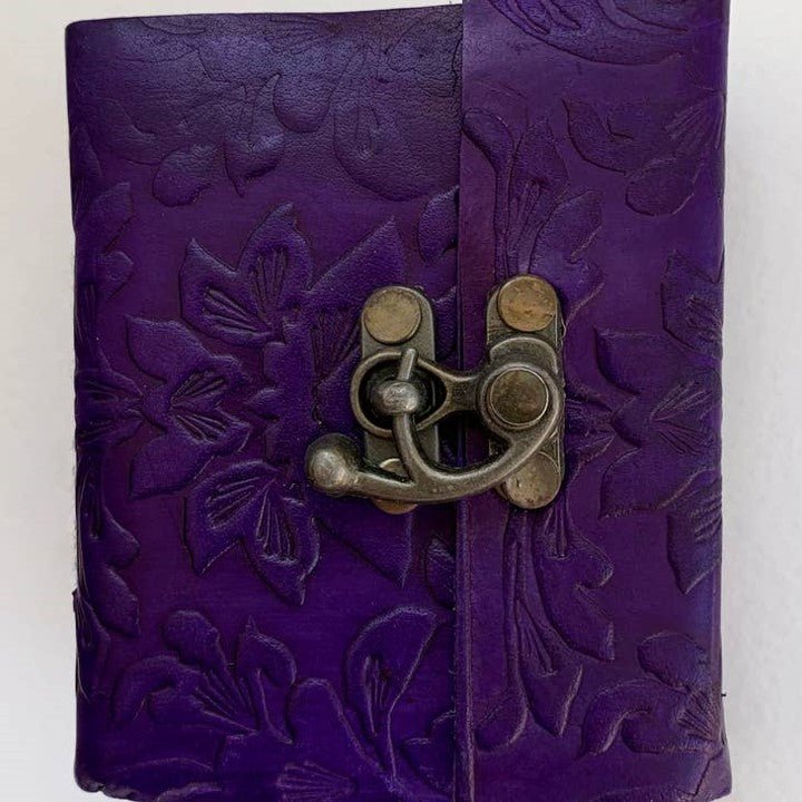 Handmade Embossed Leather 3x4 Mini Journal - Wordkind