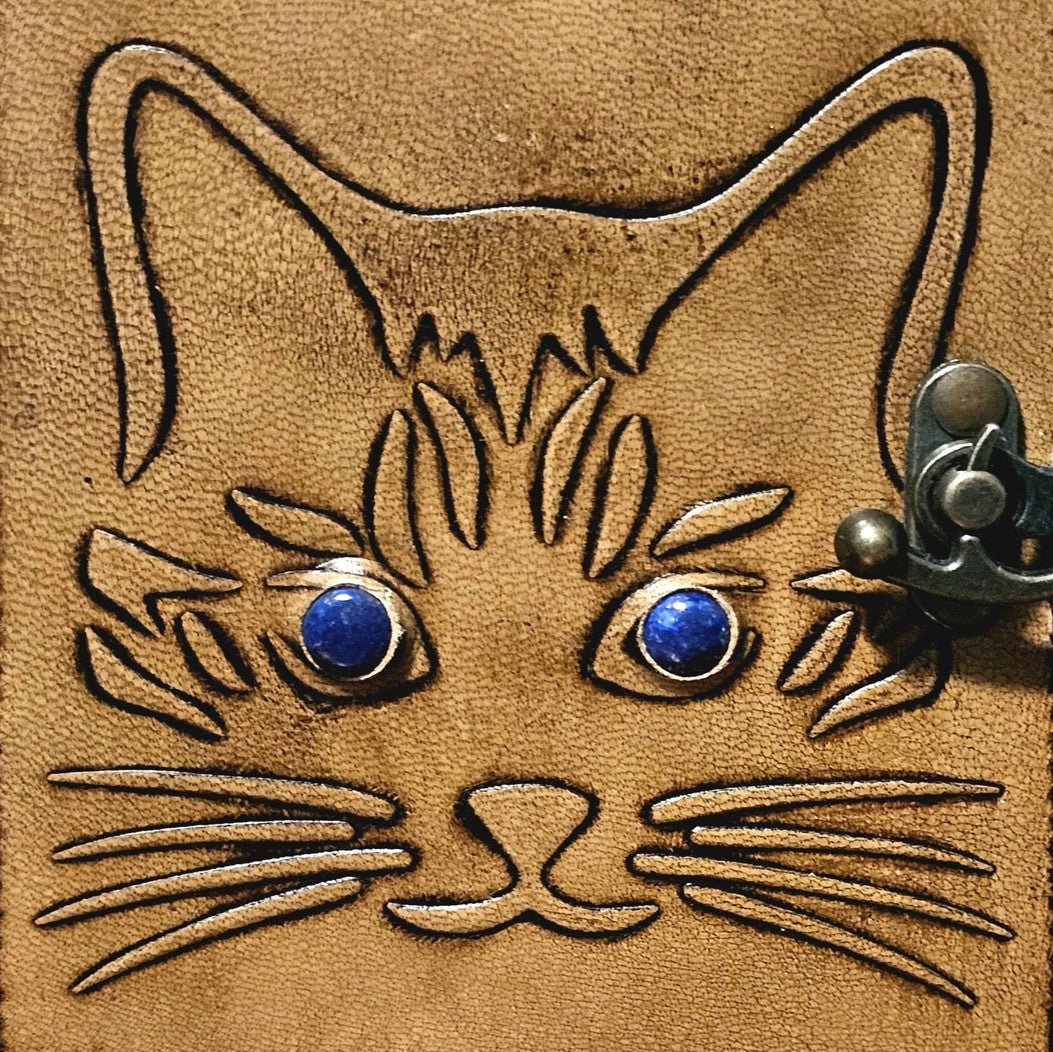 Meow! Handmade Leather Cat Journal - Wordkind