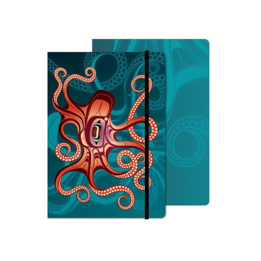 "Octopus" Hardcover Wooden Journal - Wordkind