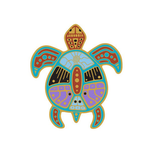 Turtle Embossed Enamel Pin by Artist Jason Adair - Wordkind